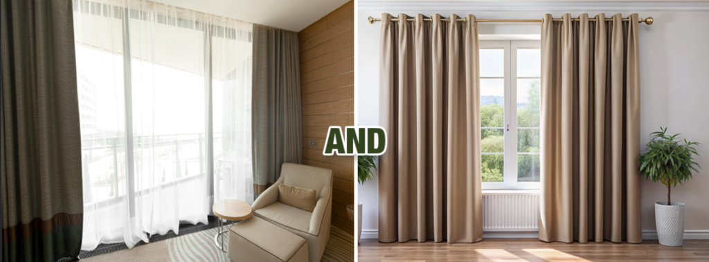 how to layer sheer and blackout curtains